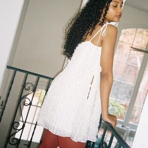 Lisa Says Gah White Ruffle Dress